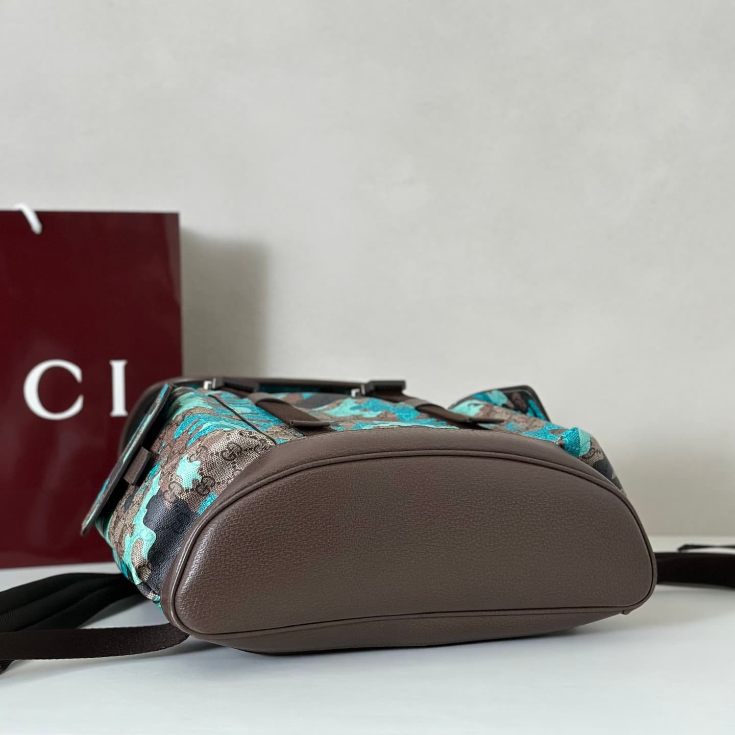 Gucci Ophidia Large Backpack Blue Camouflage 839110 High