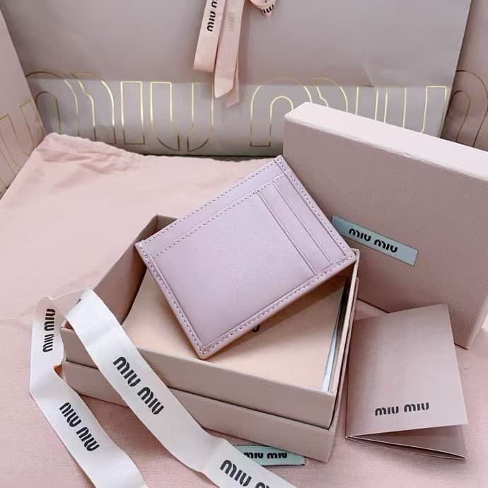 Miu Miu Matelassé nappa leather card holder High