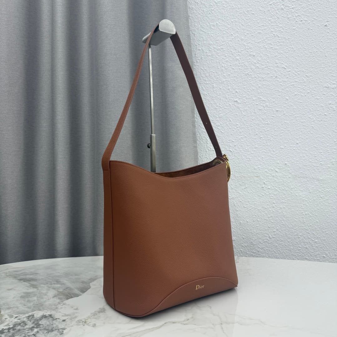Dior Medaillon Bucket Bag in Caramel Grained Calfskin High