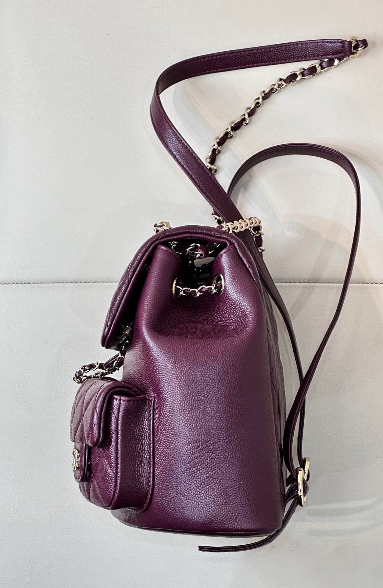 Chanel BACKPACK AS3860 Grained Shiny Calfskin & Gold-Tone Metal Claret TOP