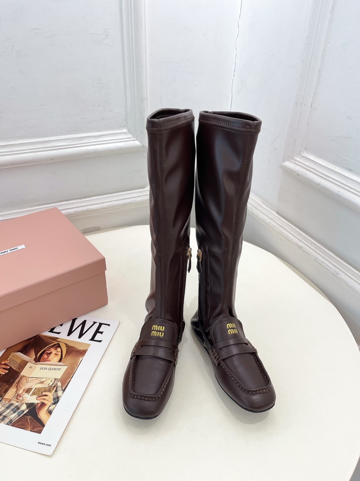 Miu Miu Ruches Nappa Leather Boots Women