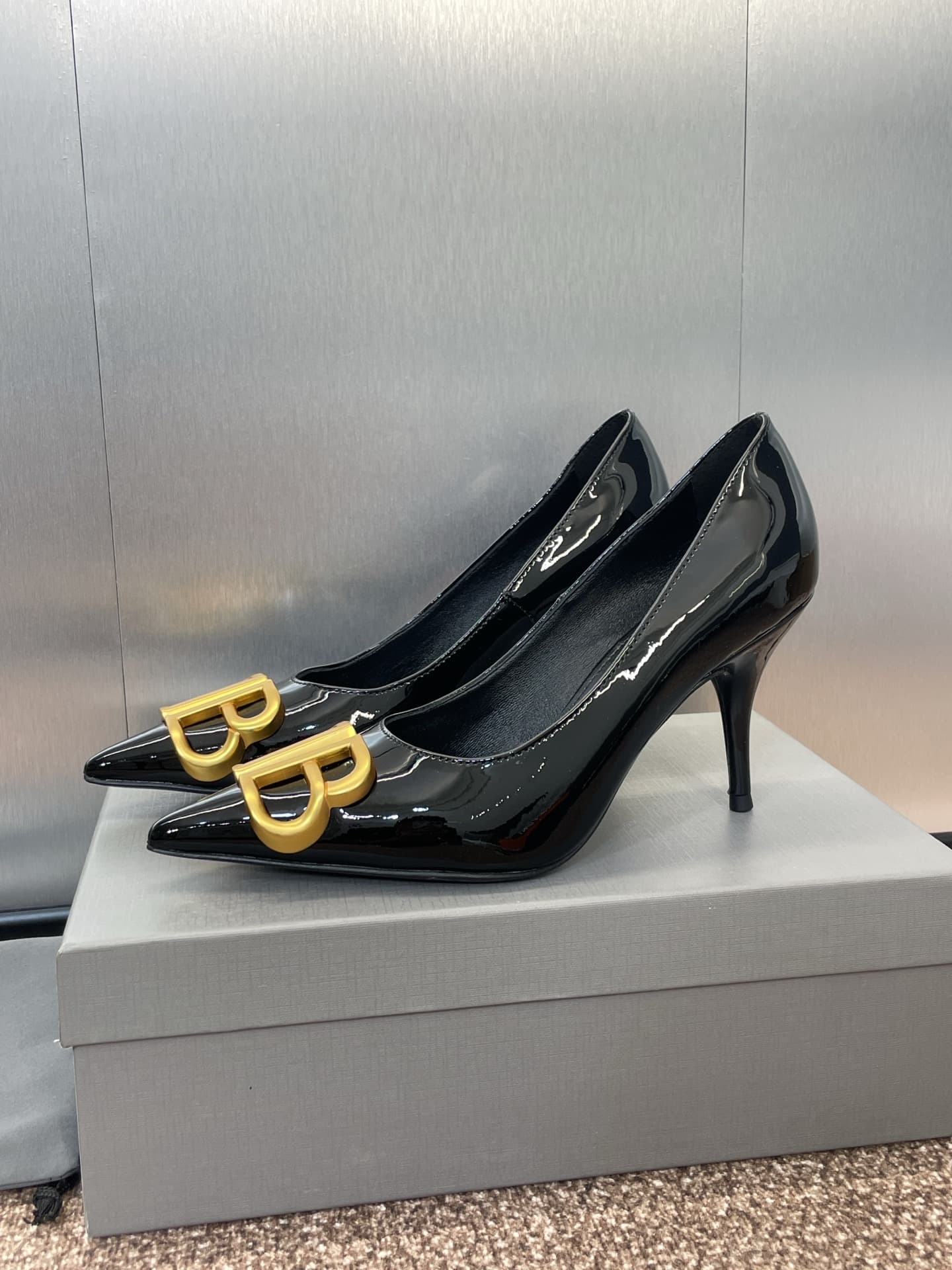 Balenciaga Patent Leather Flat Shoes High Women