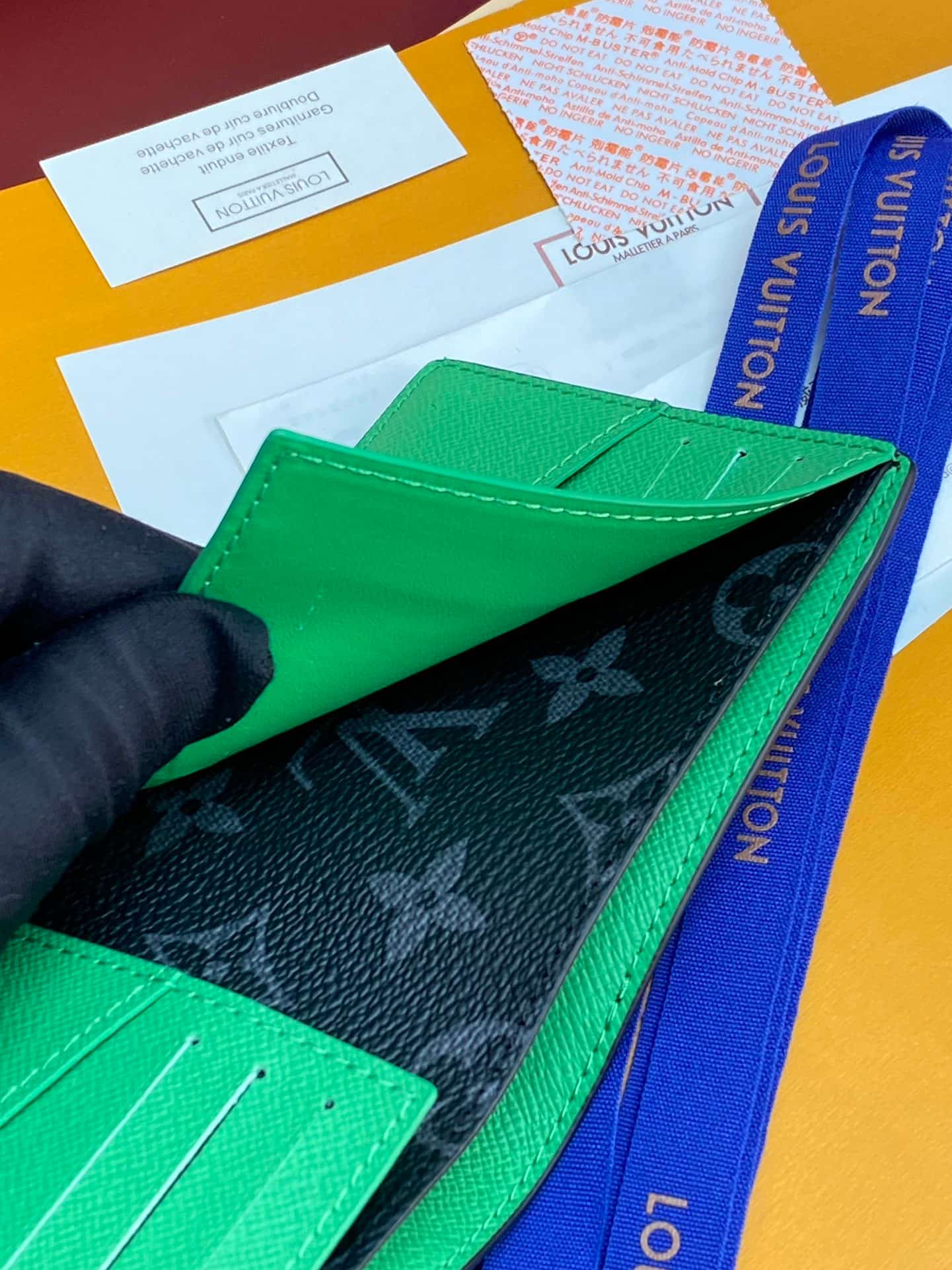 Louis Vuitton Slender Wallet Monogram Eclipse coated canvas M25849 Bamboo Green High