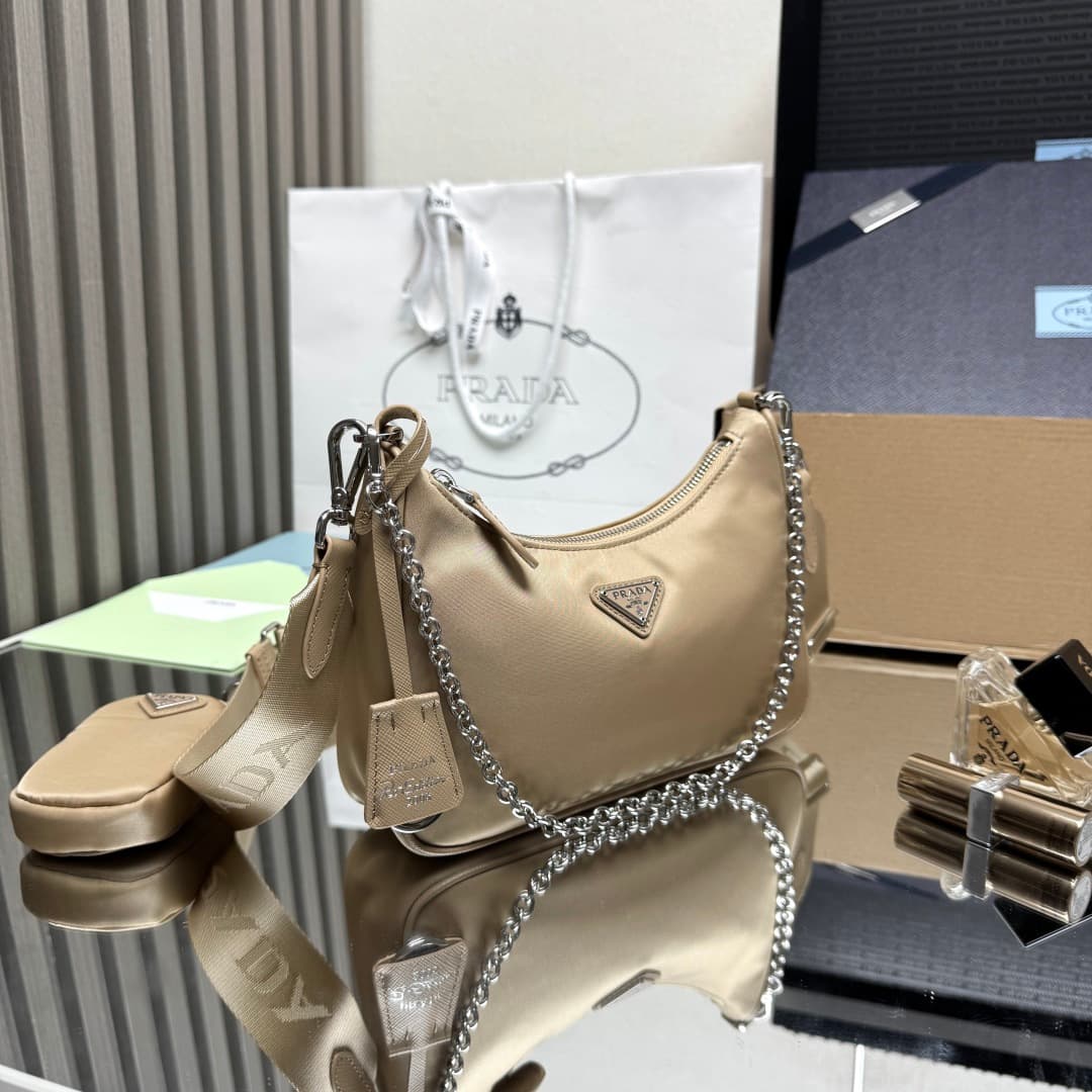 Prada Re-Edition 2005 Nylon bag 1BH204 Beige High