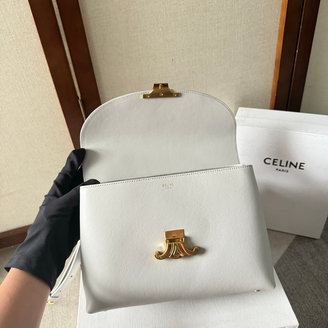 Celine Small Nino bag in Light Grey Supple Calfskin High