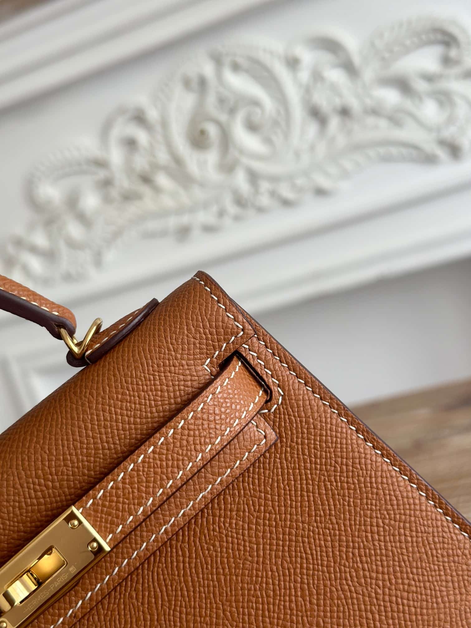 Hermes Kelly Mini II Bag Epsom Leather WAX Sesame High