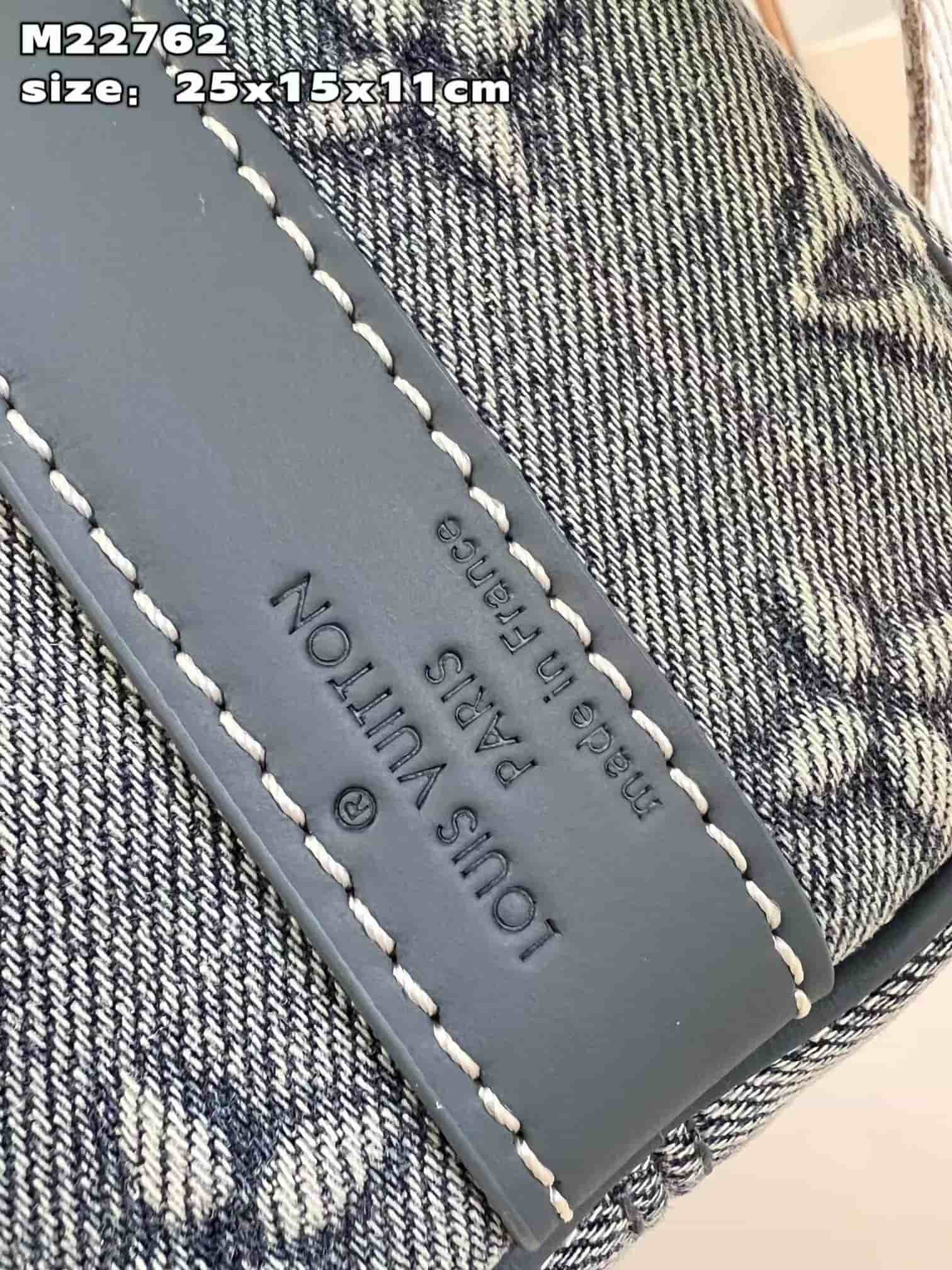 Louis Vuitton Keepall Bandoulière 25 Blue Monogram Washed Denim M22762 High