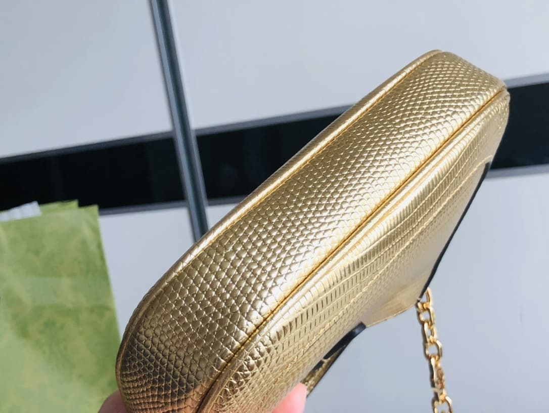 Jackie 1961 mini shoulder bag 675799 Lizard Gold High