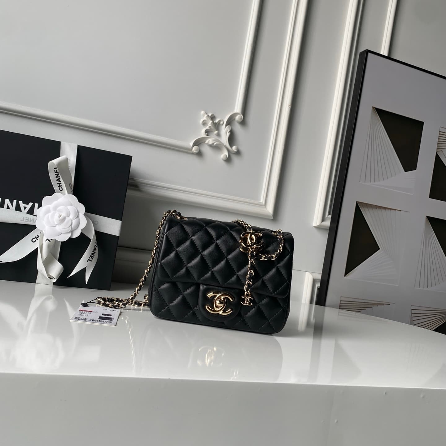 Chanel Mini Classic Flap Bag Lambskin & Gold-Tone Metal AS5758 Black High