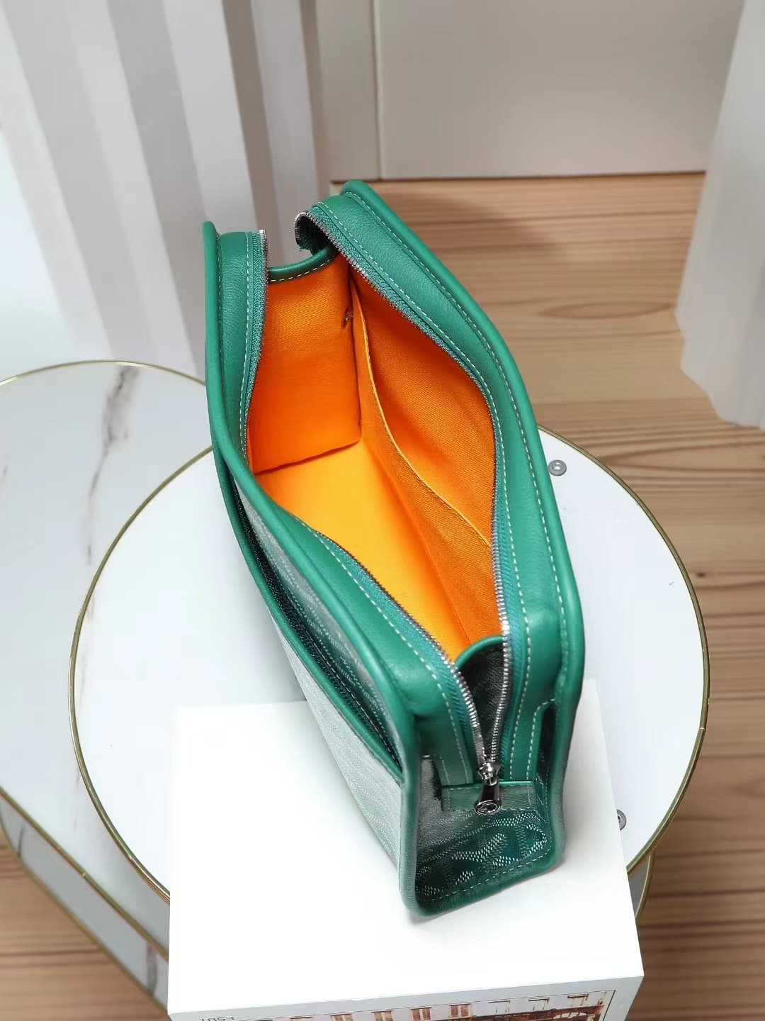 Goyard Jouvence Small Toiletry Bag in Green Goyardine Canvas High