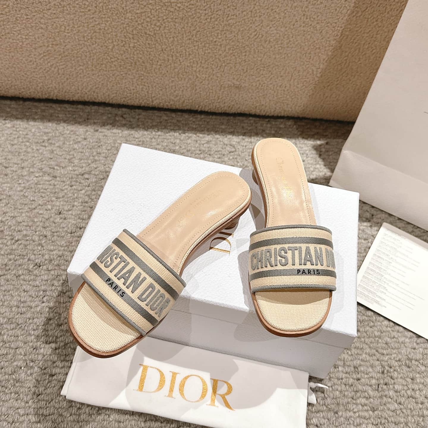 Dior Dway Platform Slide Shoes Medium Women