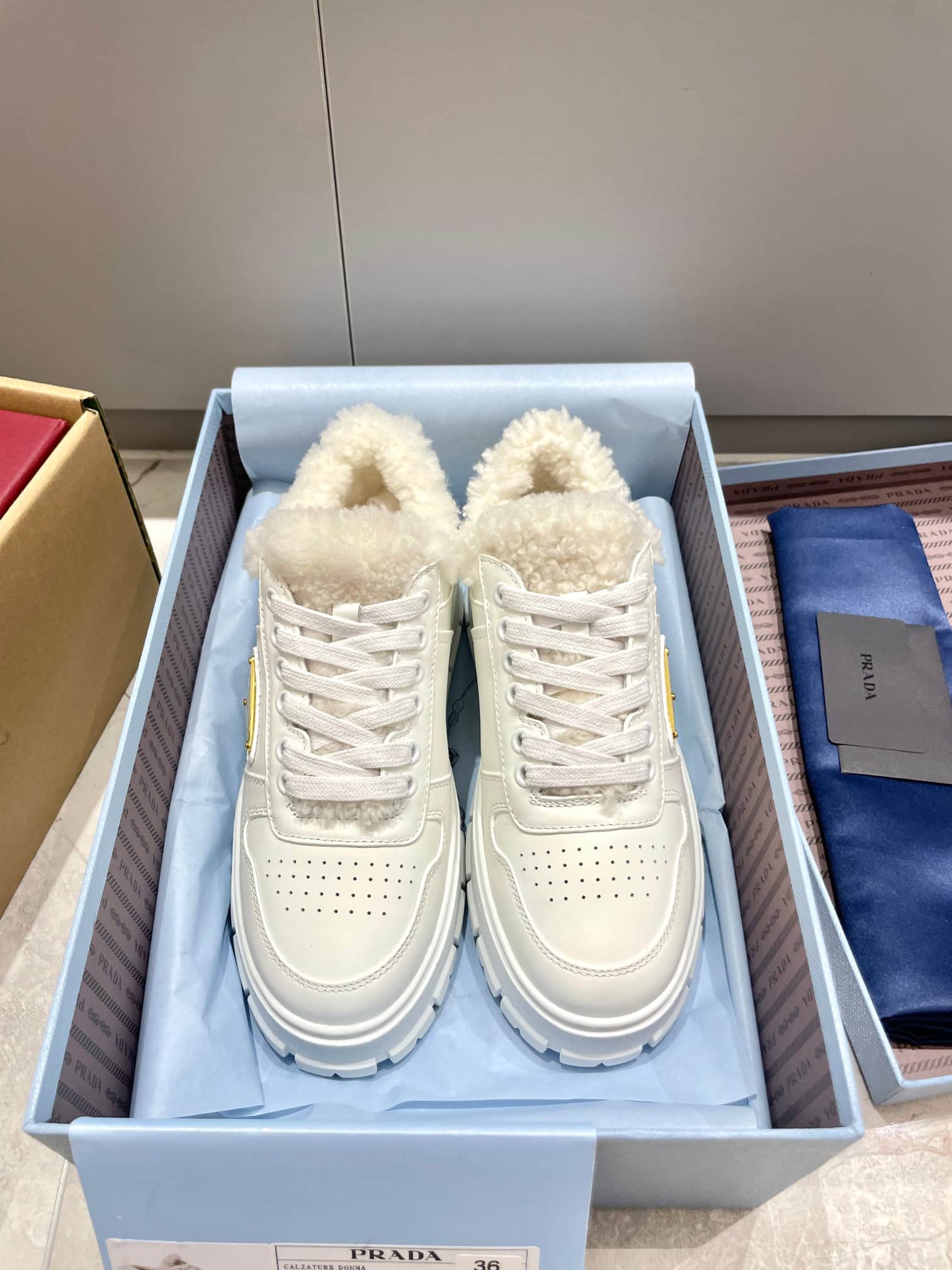 Prada Leather Sneaker Shoes Women