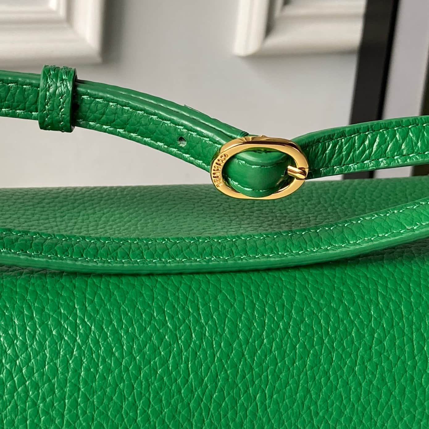 Chanel Maxi Flapbag Grained Calfskin & Gold-Tone Metal Green AS6231 A