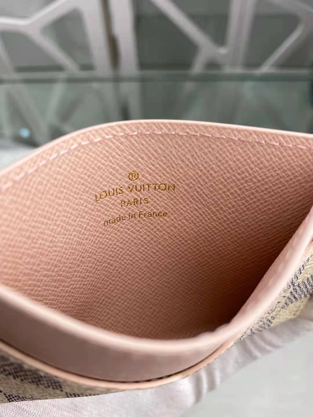 Louis Vuitton CARD HOLDER DAILY Damier Azur Pink High