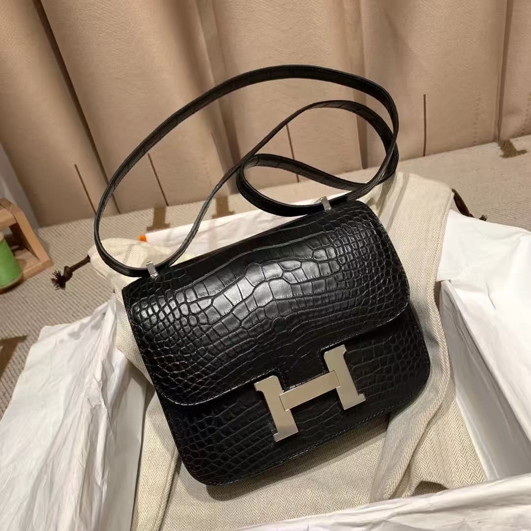 Hermes Constance 18/24cm Crocodile Leather Bag WAX High  Customizing Style