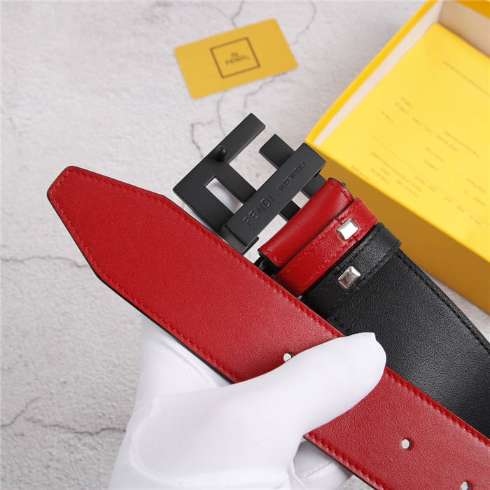 Fendi Leather Belt 40mm FF Buckle Red High