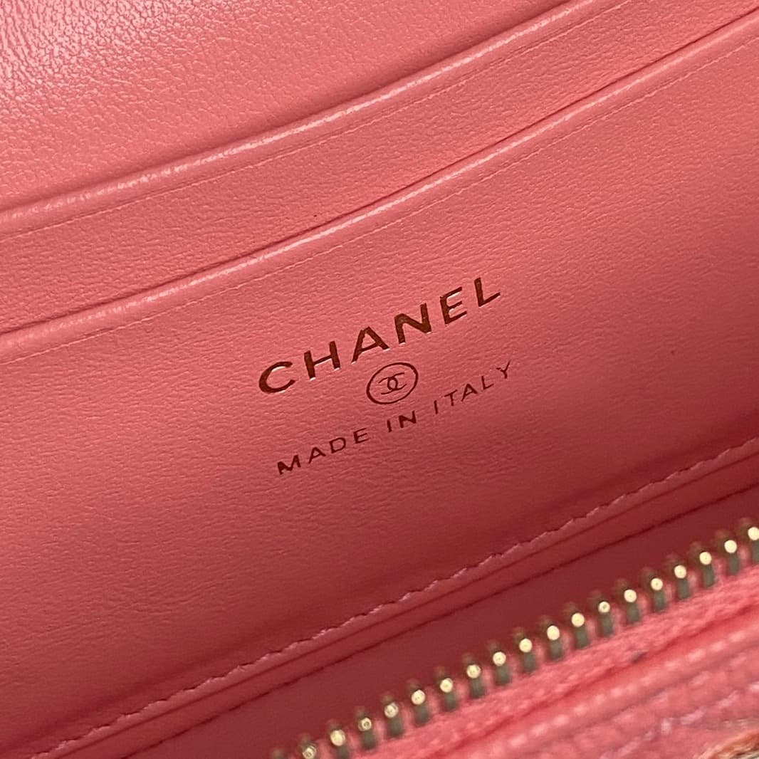 Chanel VANITY WITH CHAIN AP4407 Grained Calfskin & Gold-Tone Metal Pink High