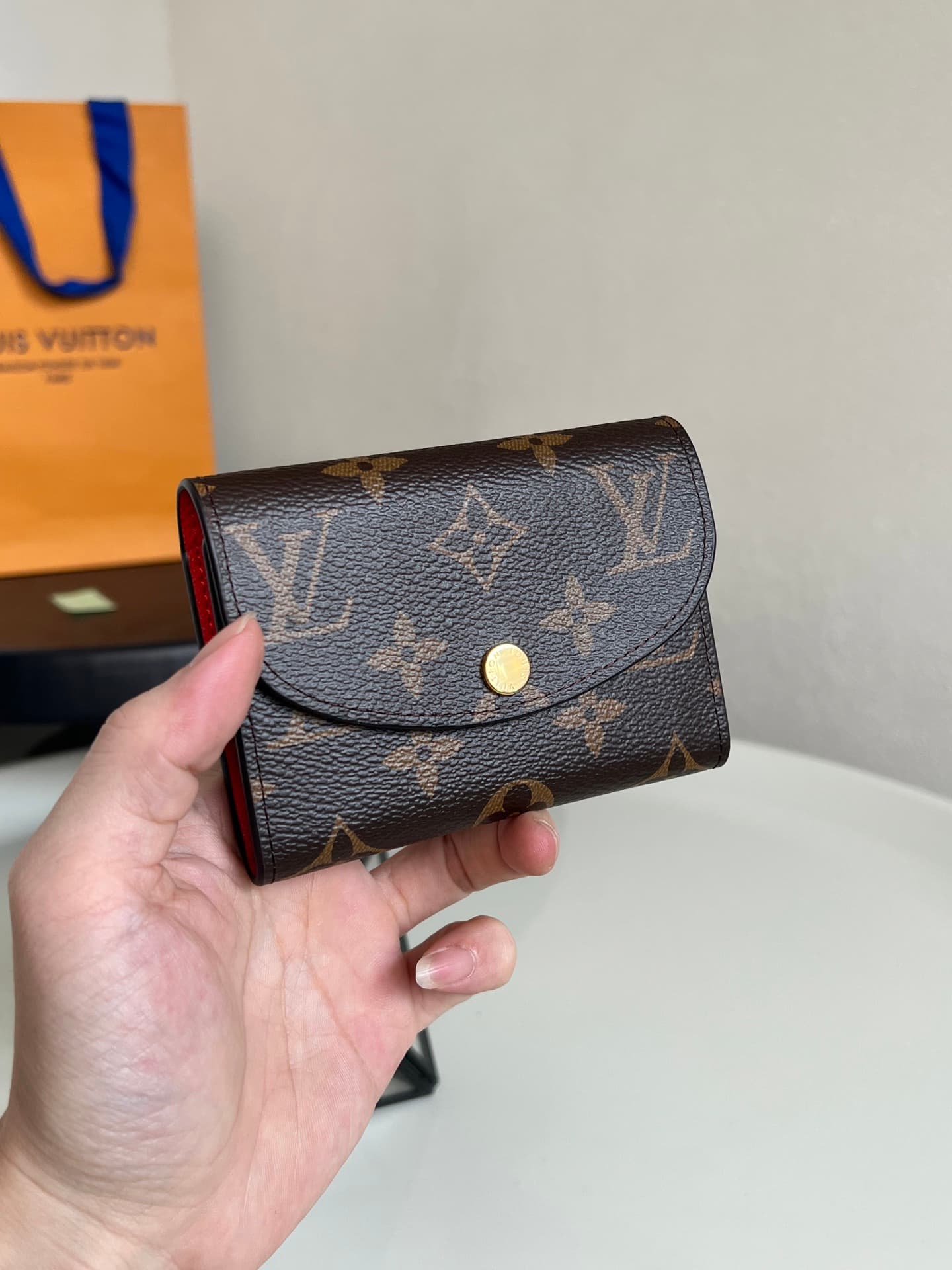 Louis Vuitton Monogram Canvas & Leather Rosalie Coin Purse M62361 Red High