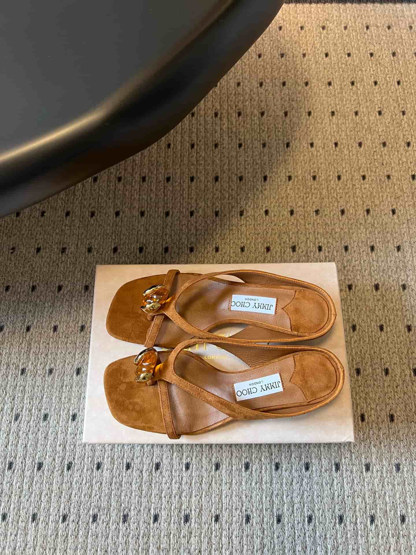 Jimmy Choo Emeri Stone Suede Sandals Women