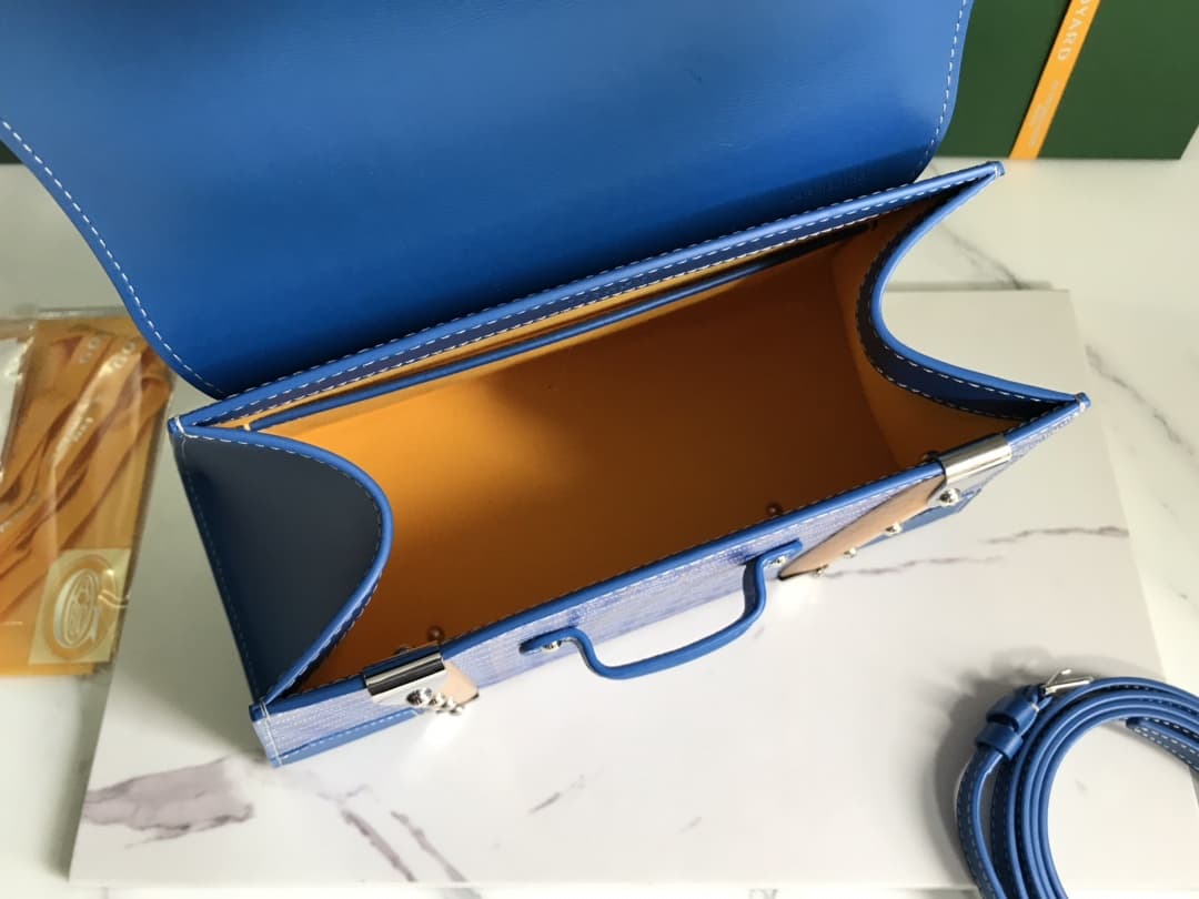 Saïgon PM Bag Goyardine Canvas & Clamecy Cowhide Blue High