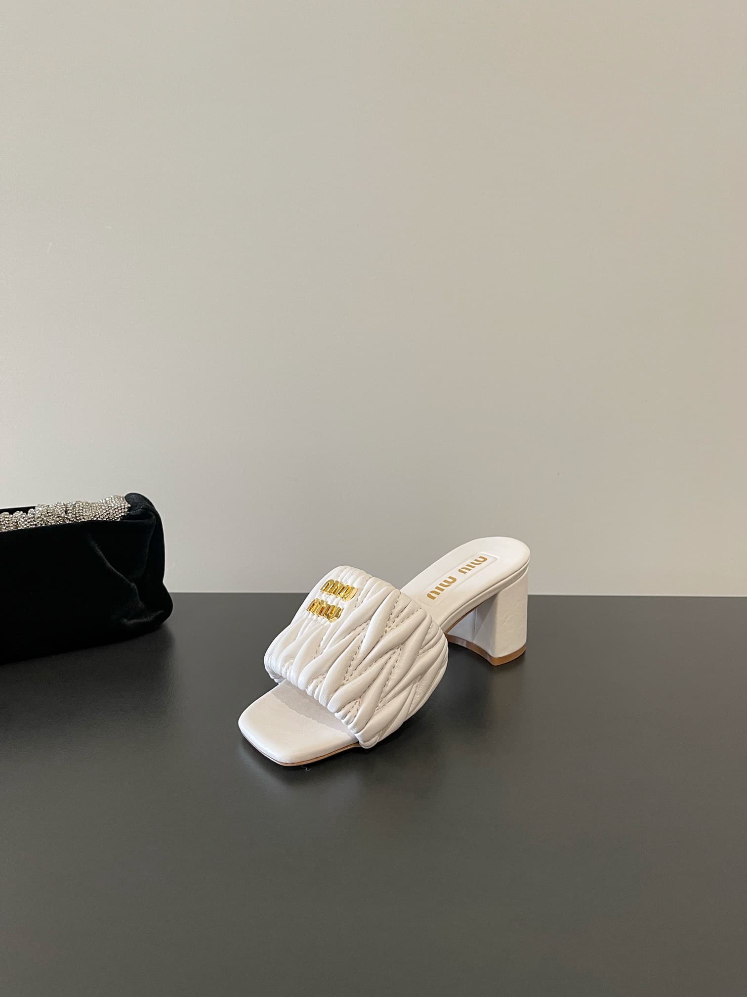 Miu Miu Matelasse Nappa Leather Slides Shoes Women