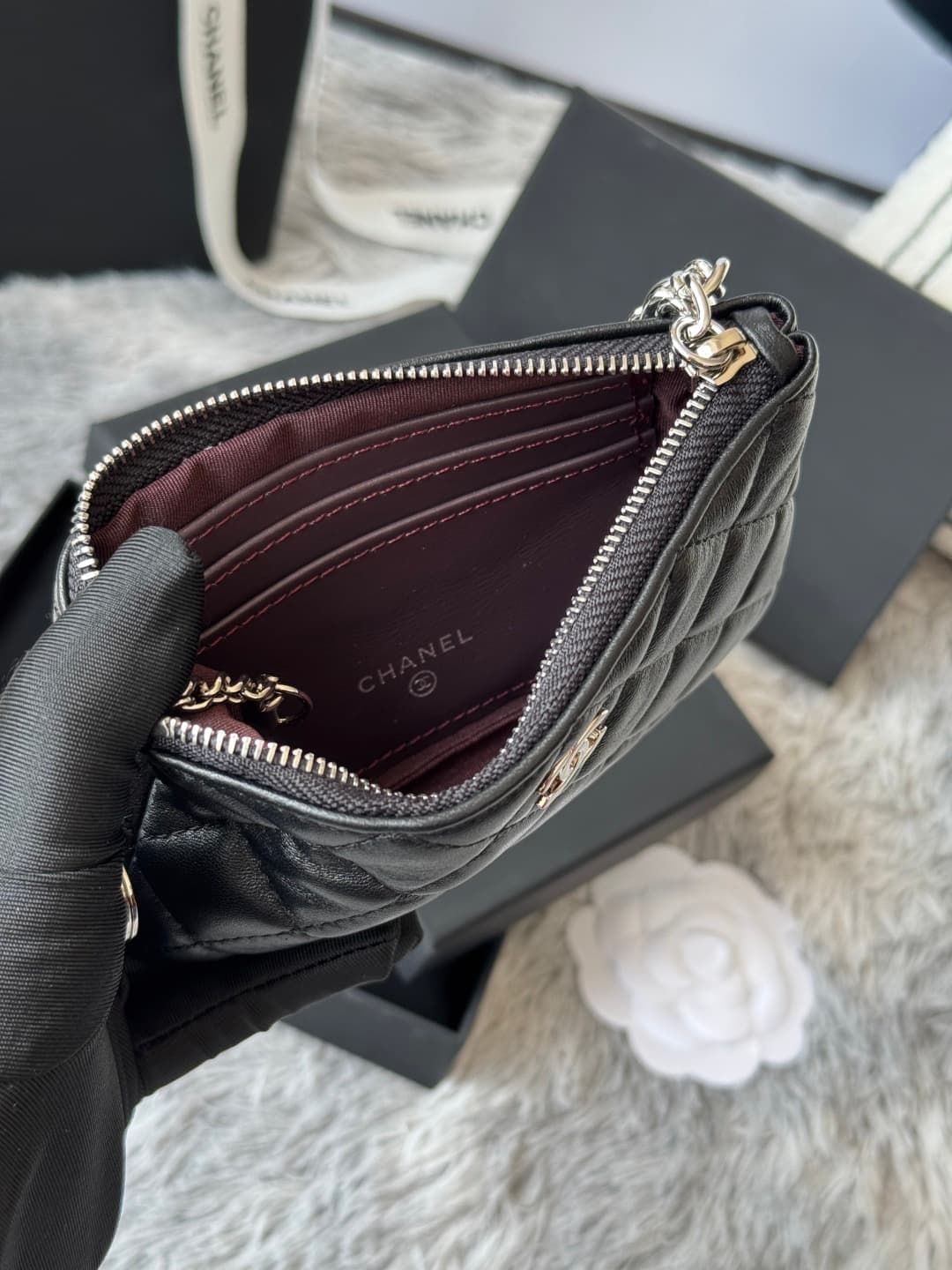 Chanel Classic Mini O-case Zipped Pouch A50168 A