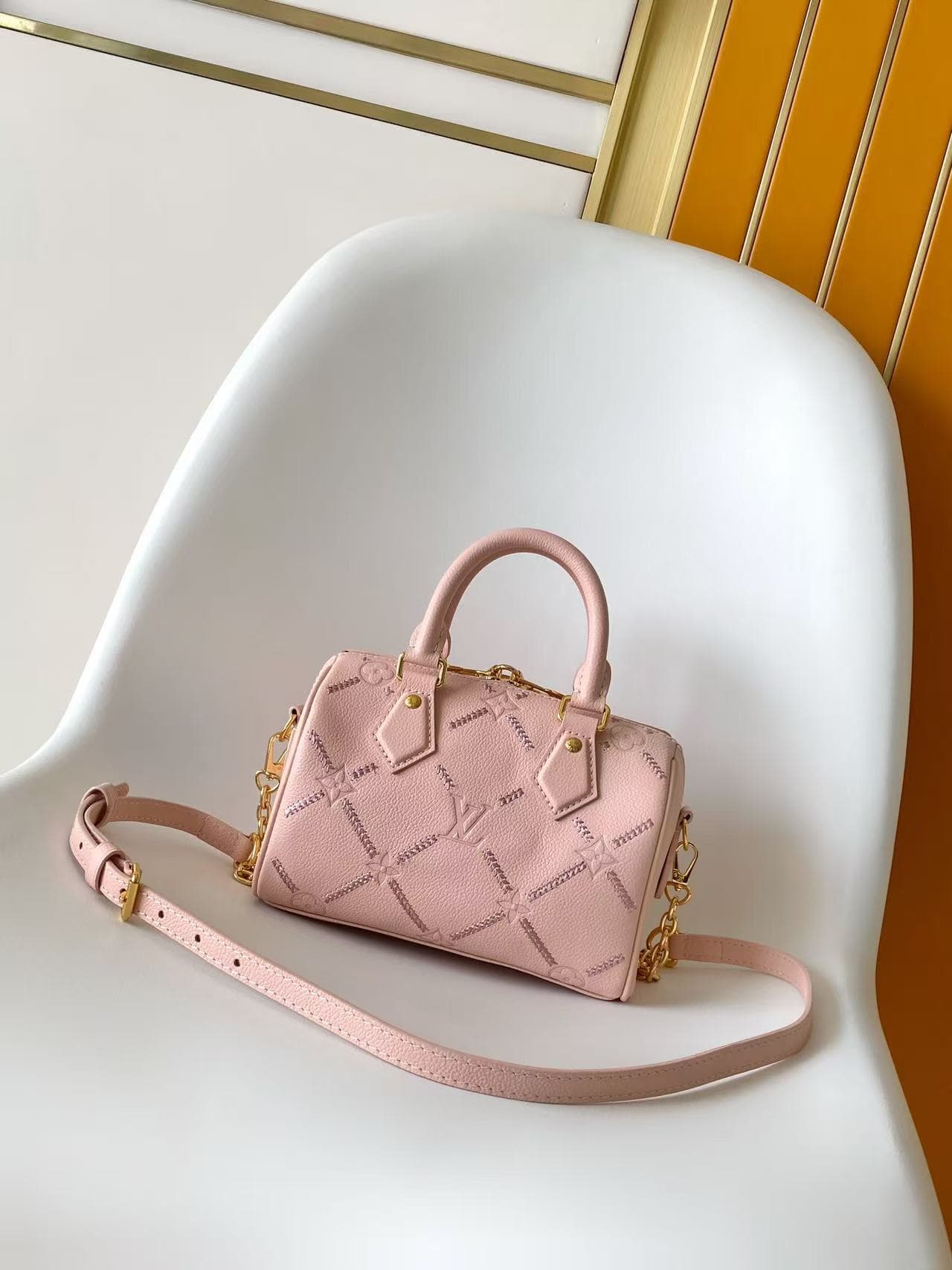 Louis Vuitton Speedy Bandouliere 20 Light Bliss Couture Cowhide leather M28529 High