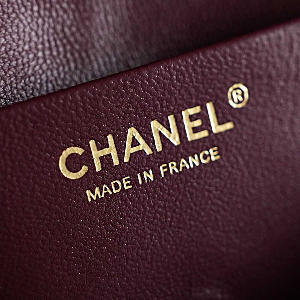 CHANEL Mini flap bag Grained Calfskin&Gold-tone metal Brown AS6573 A