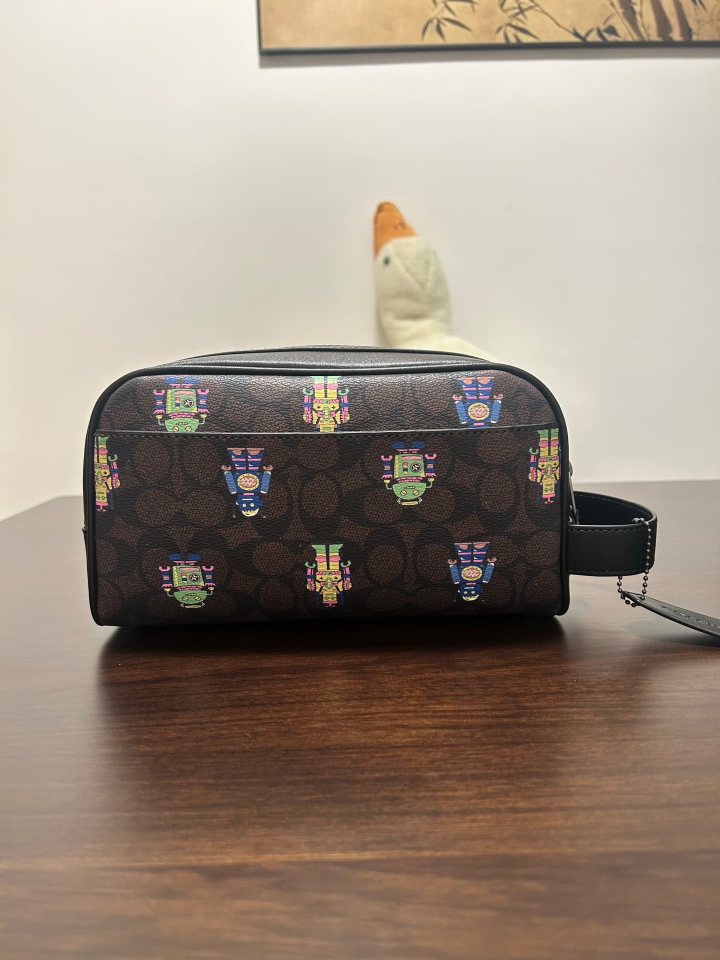 Coach Small Travel Kit in Signature Coated Canvas with Vibrant Robot Print High