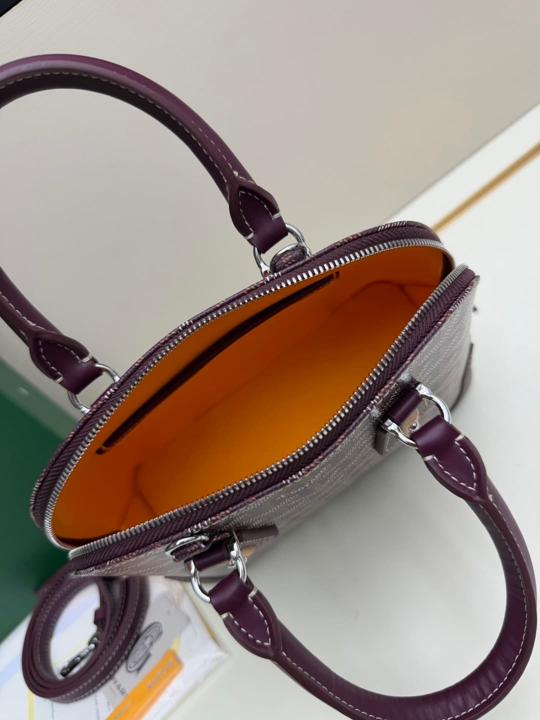 Goyard Vendôme mini bag in Goyardine coated canvas burgundy high