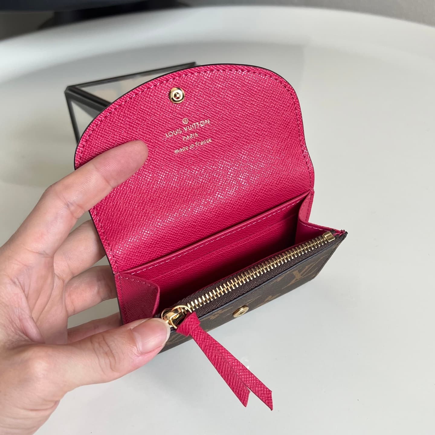 Louis Vuitton Monogram Canvas & Leather Rosalie Coin Purse M62361 Rose Red High
