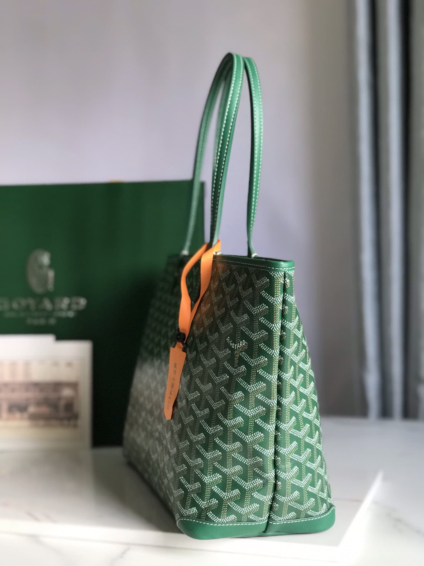 ARTOIS PM BAG Goyardine Canvas & Chevroches Calfskin Green High