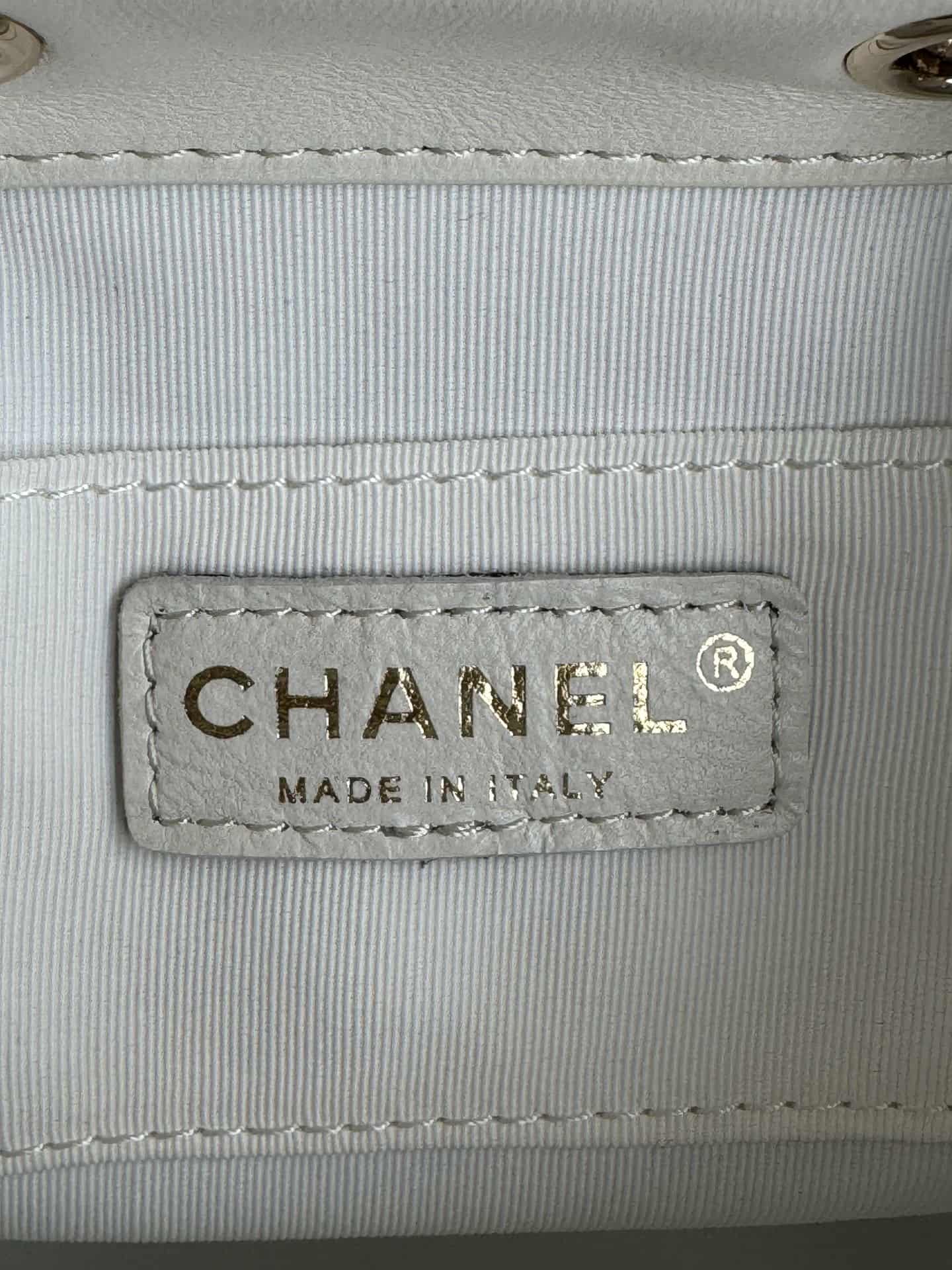 Chanel Small Quilted Duma Backpack Lambskin AS2908 White High