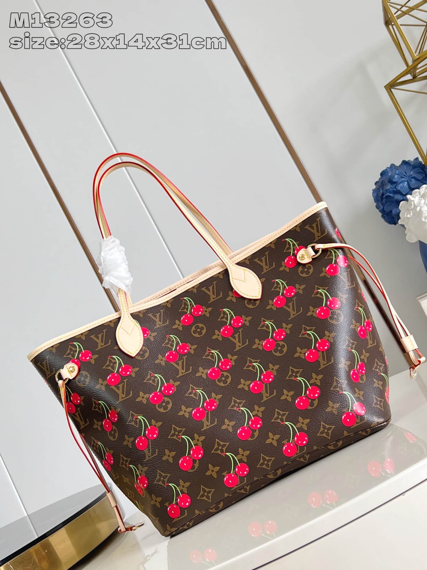 Louis Vuitton x Murakami Neverfull MM Monogram cherry coated canvas M13263 High
