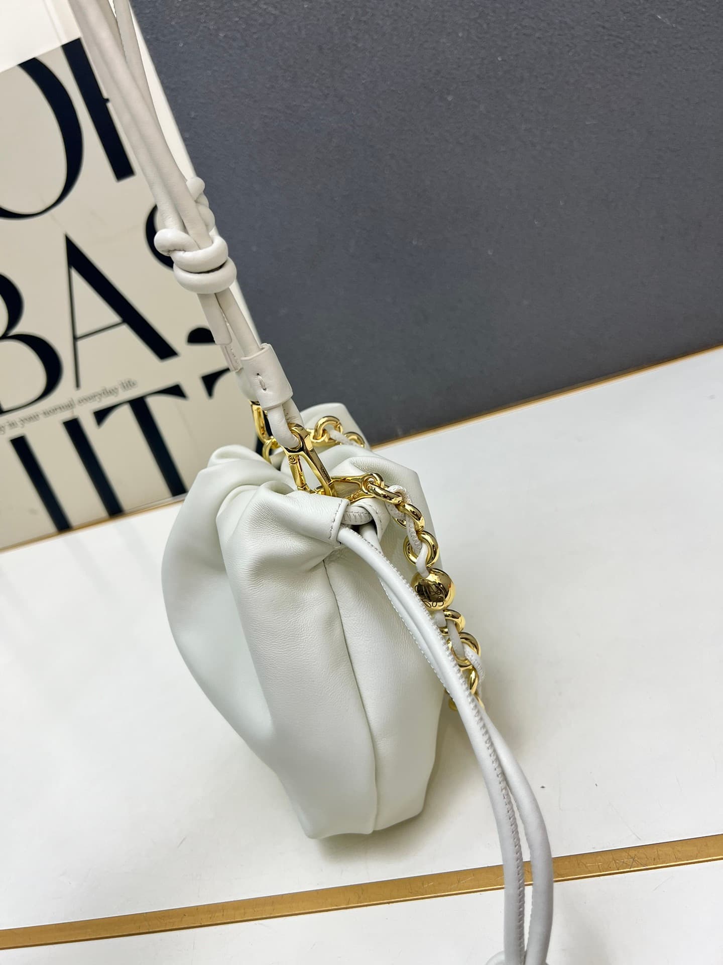 Loewe Mini Flamenco purse in white lambskin DG3307 High