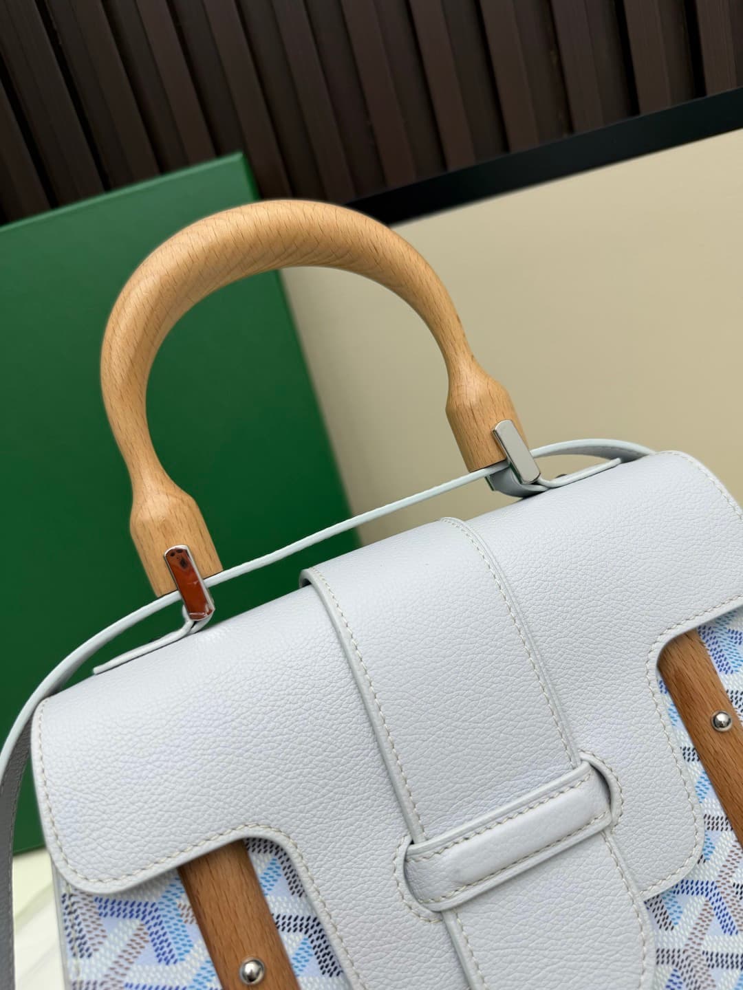 Saïgon PM Bag Goyardine Canvas & Clamecy Cowhide Light Blue High