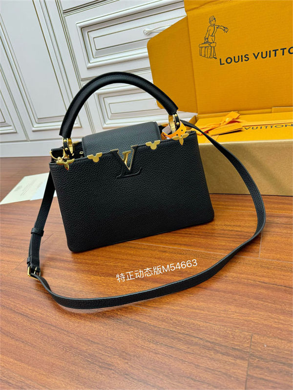 Louis Vuitton CAPUCINES MM Taurillon Leather Black M54663 Top