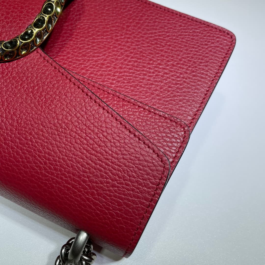 DIONYSUS GG SMALL SHOULDER BAG 400249 Leather Red High
