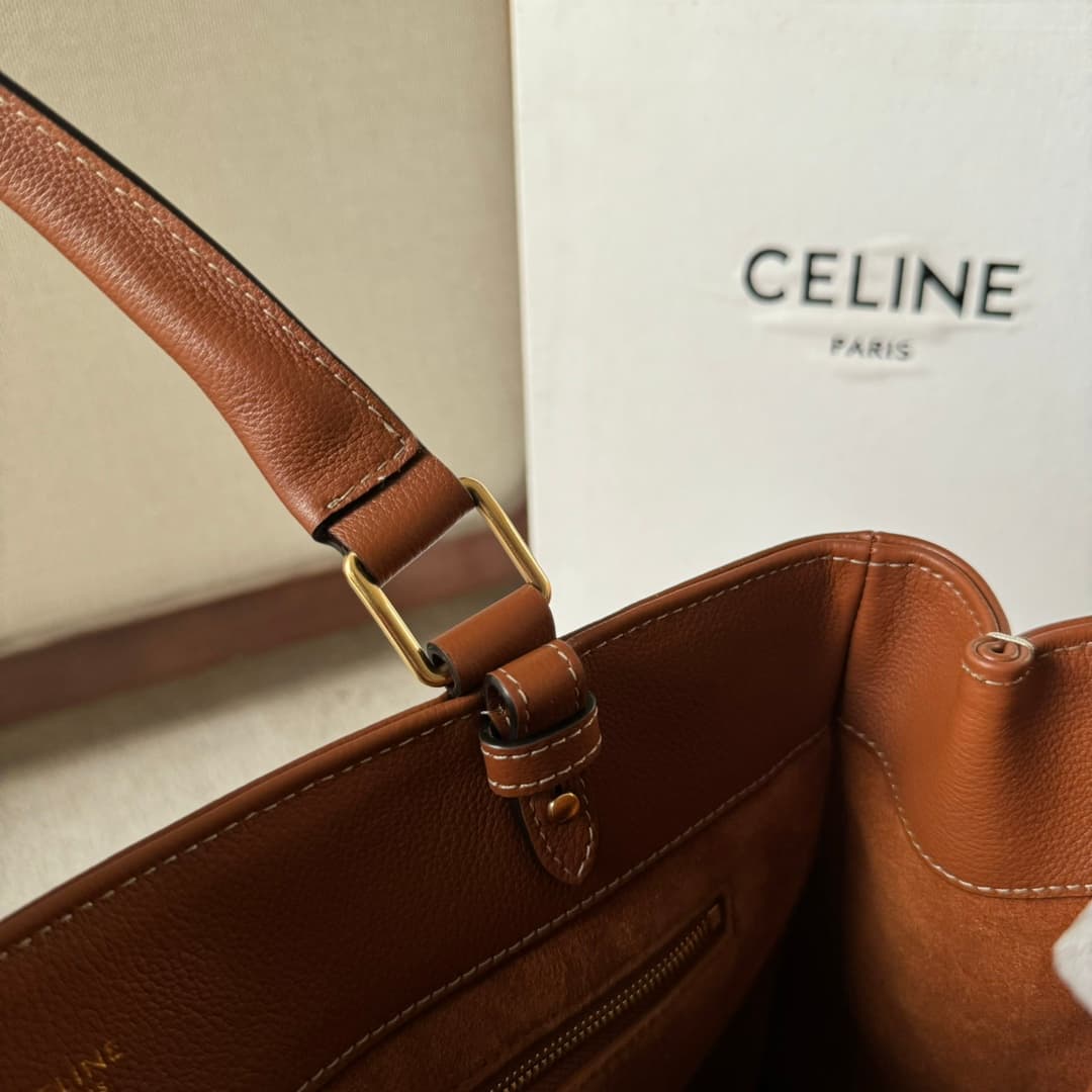 Celine Medium Appoline Bag in Supple Calfskin Tan High