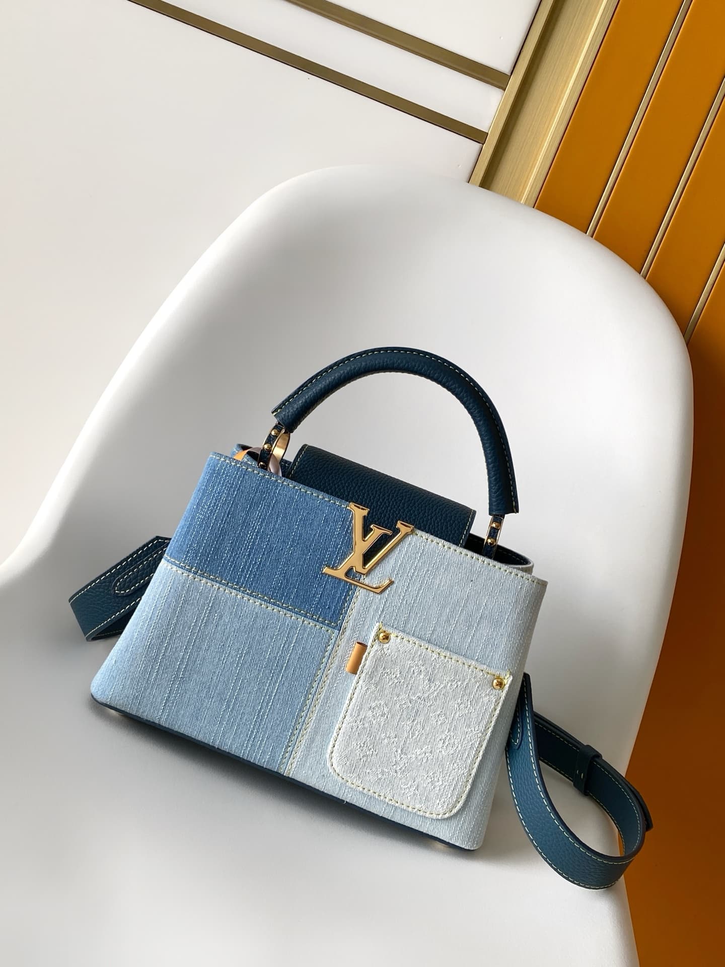 Louis Vuitton Capucines BB Blue Denim GOTS certified cotton M27302 TOP