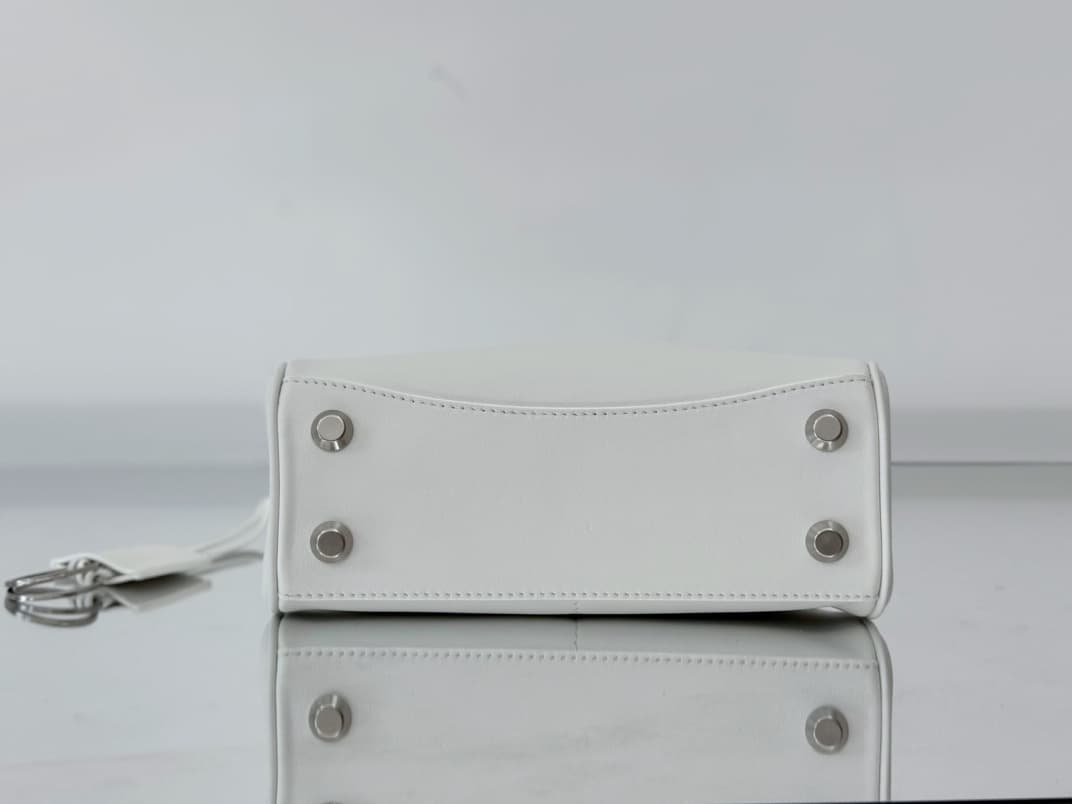 Balenciaga Rodeo Mini Bag in White Leather With Silver-Tone Metal TOP