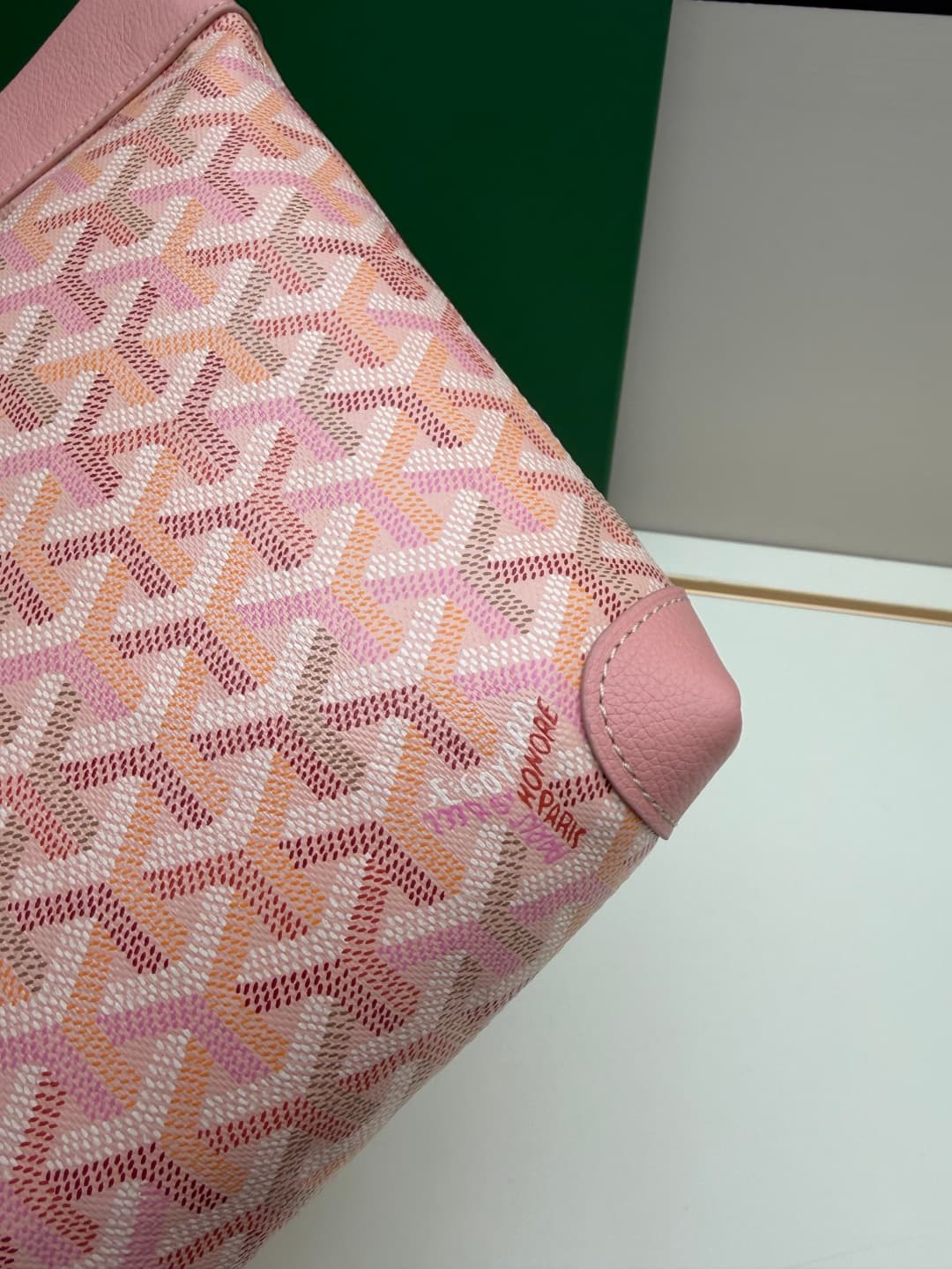 Goyard Conti pouch Goyardine canvas and Chevroches Calfskin Pink High