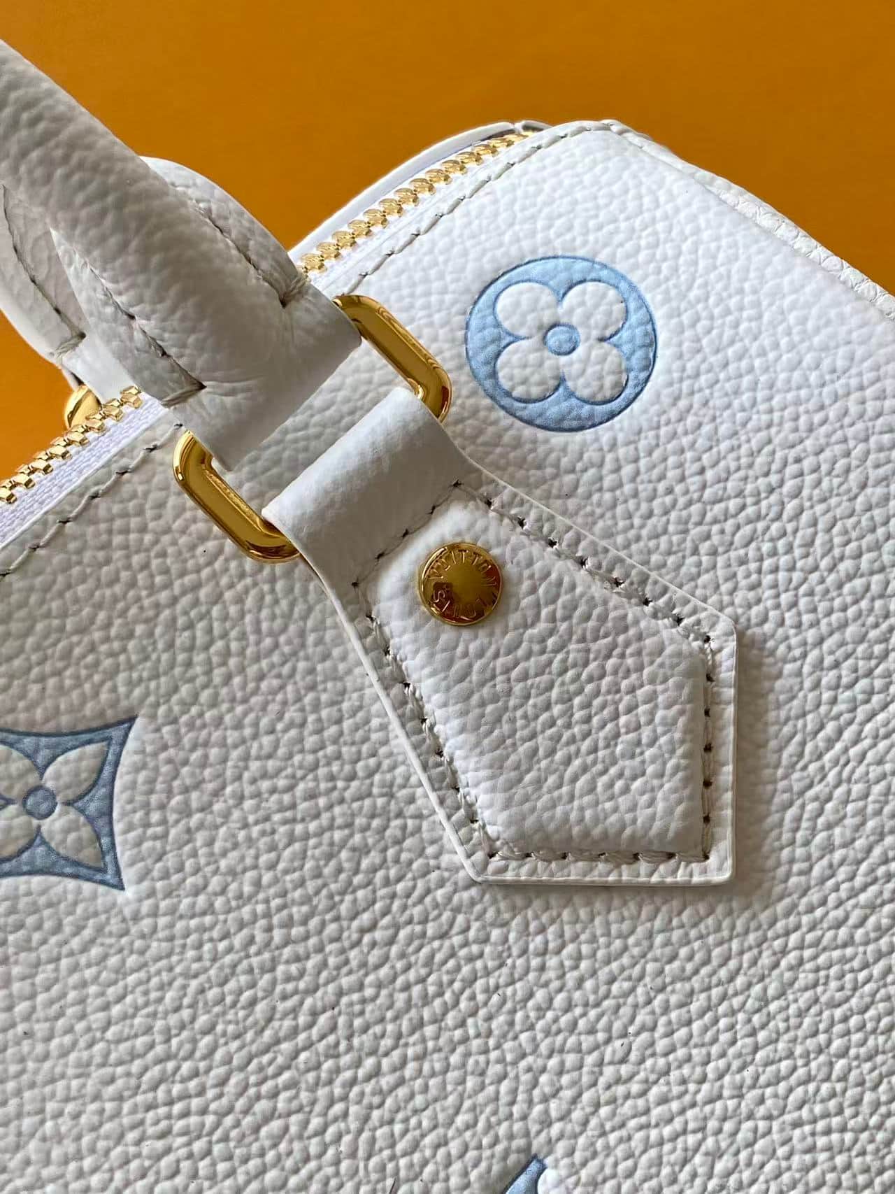 Louis Vuitton Speedy Bandoulière 20 Milky White/Blue Monogram Empreinte Leather M28314 High