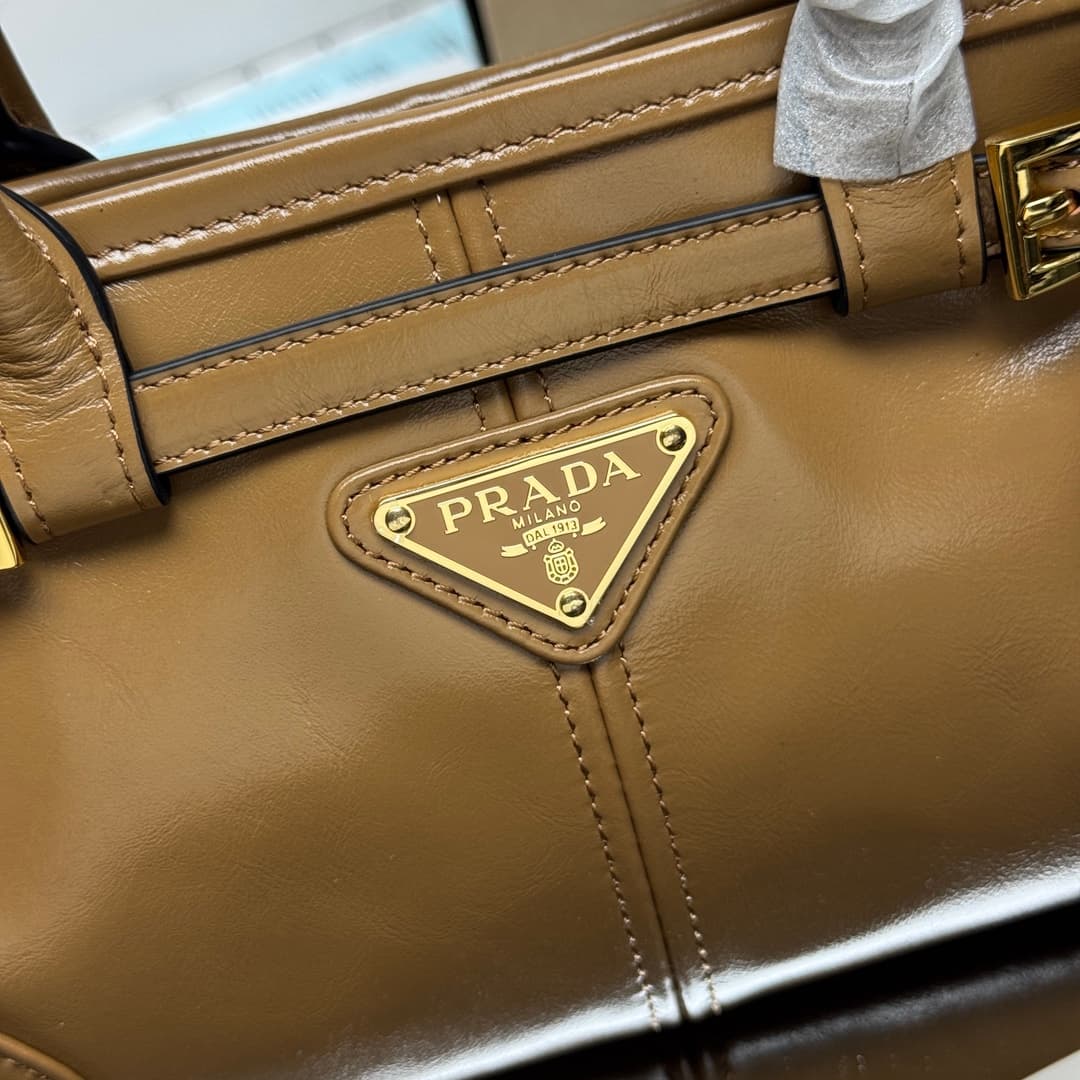 Prada Bonnie leather mini handbag Calfskin leather 1BA486 TAN High