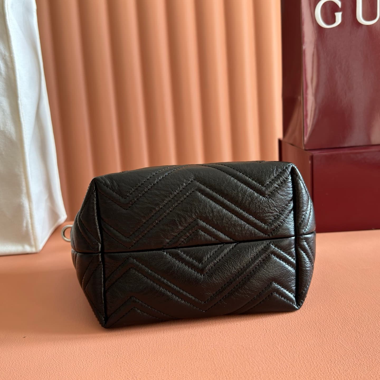 Gucci GG Marmont Small tote bag black leather ‎855391 High
