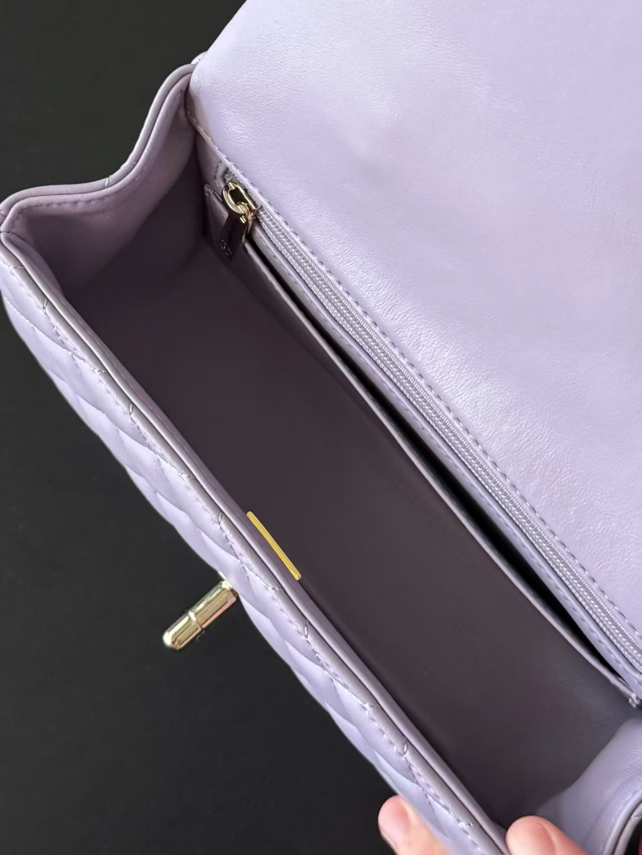 Chanel Mini Classic Handbag Lambskin & Gold-Tone Metal AS2431 Purple TOP
