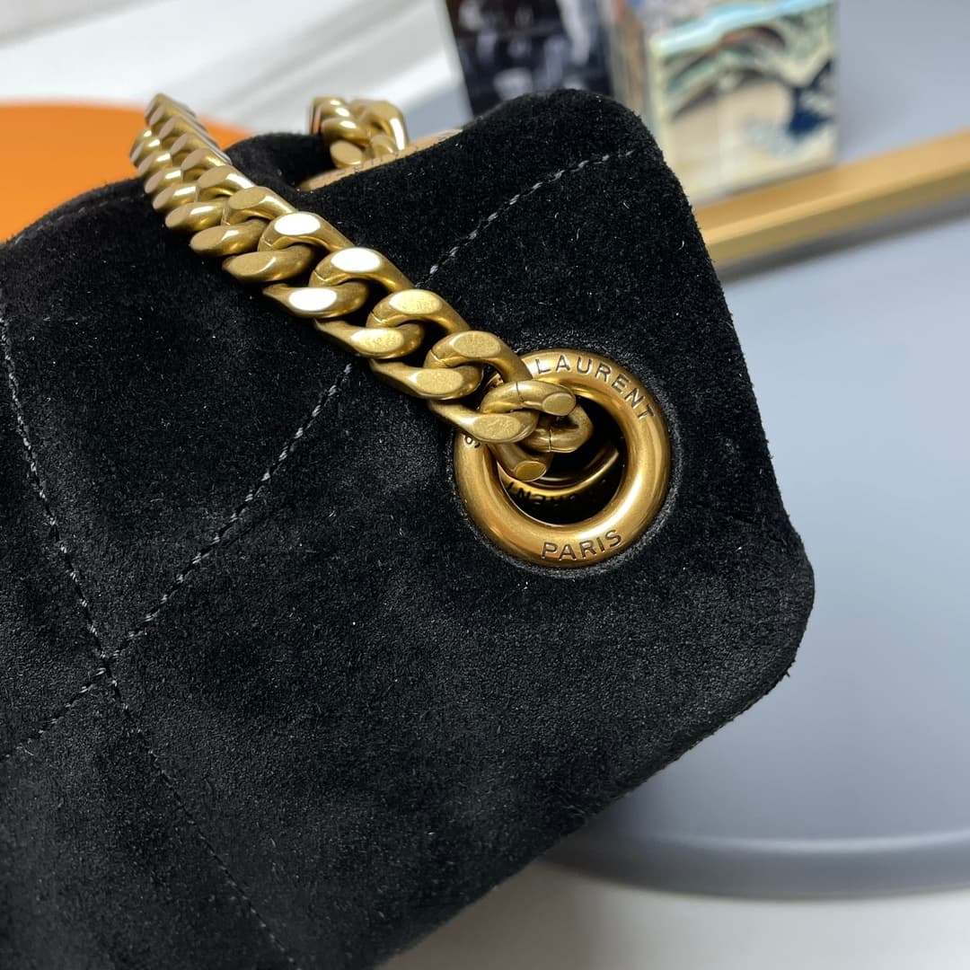 PUFFER SMALL in suede 577476 Black High