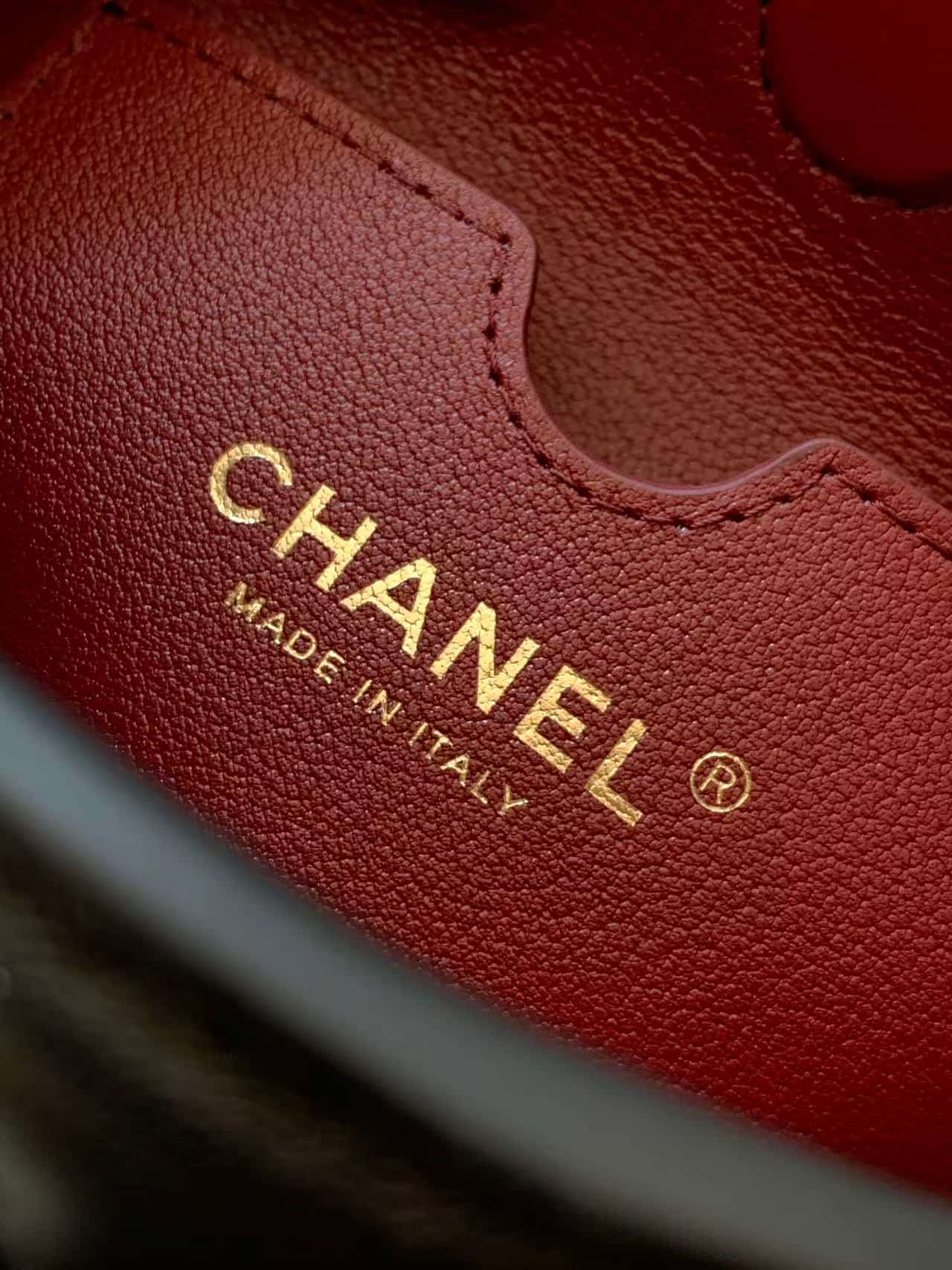 Chanel evening bag AS6045 lambskin & gold-tone metal black high