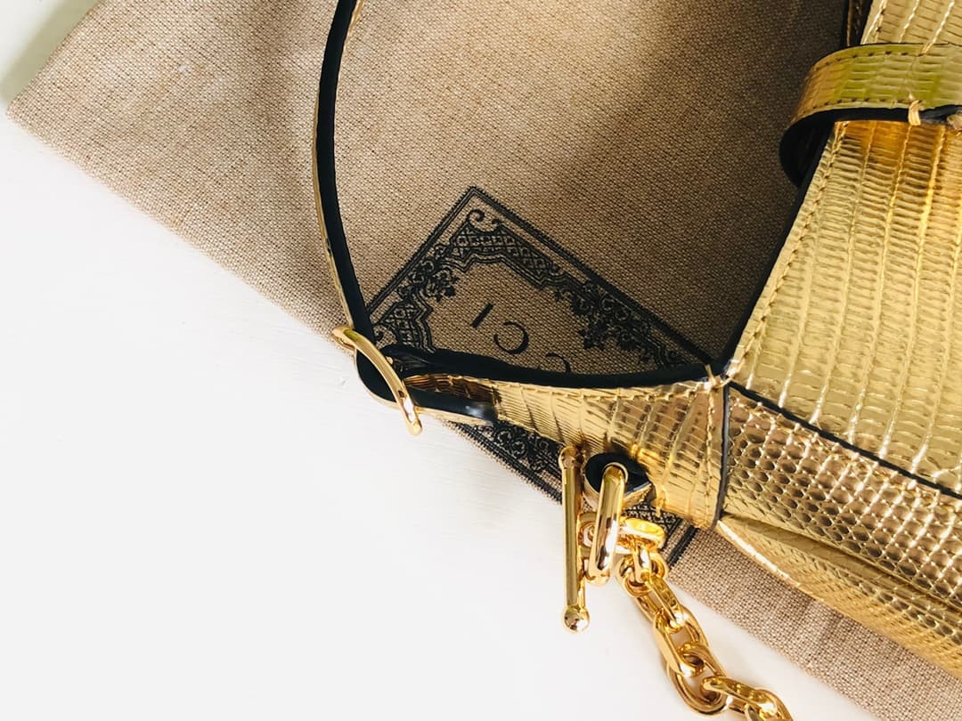 Jackie 1961 mini shoulder bag 675799 Lizard Gold High
