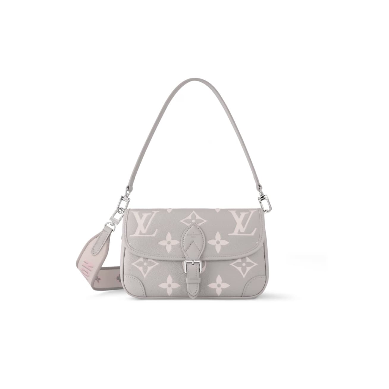 Louis Vuitton Diane Monogram Empreinte Leather M14214 Gray/Quartz Pink/Beige TOP